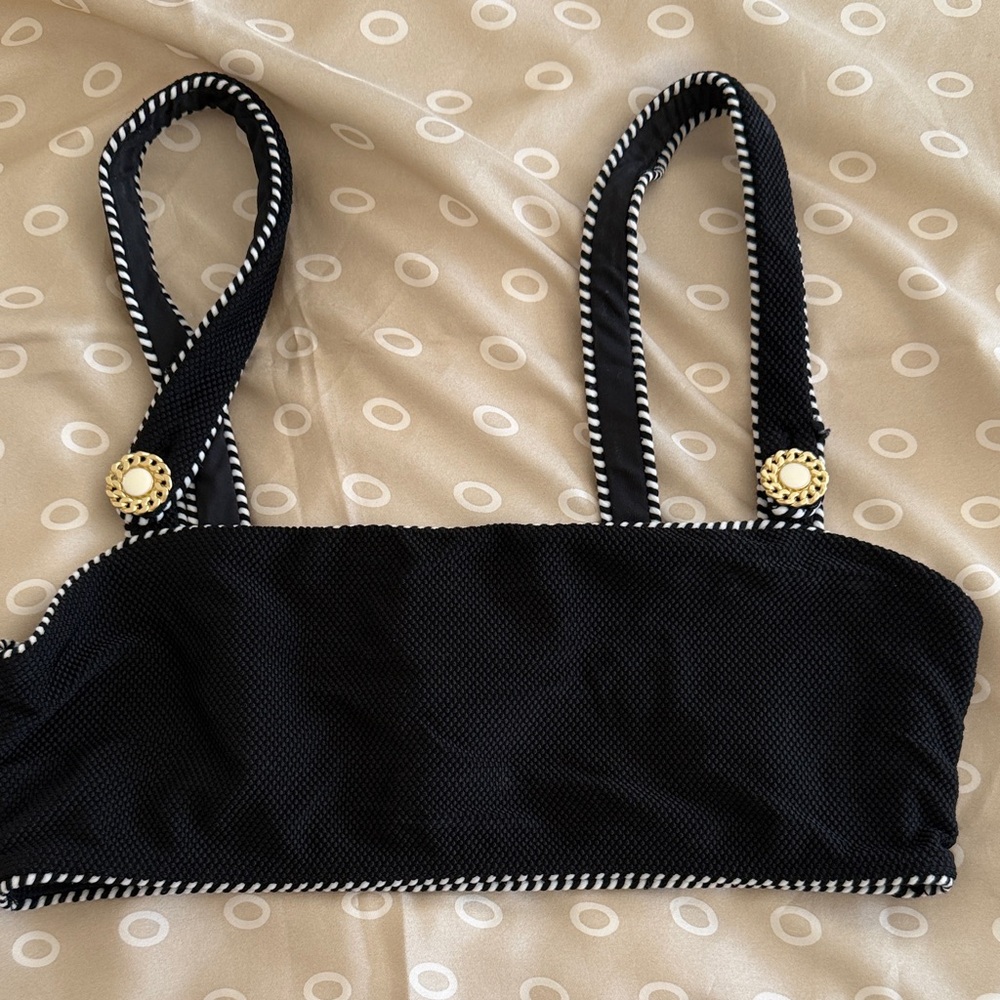 Jonathan Simkhai Black and White Bikini Top